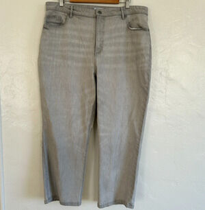 LOFT Crop Jeans Made and Loved High-Waist Gray Women's Size 18 / 34"